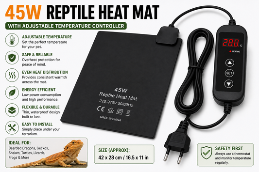 Adjustable Reptile Heat Mat with Temperature Control