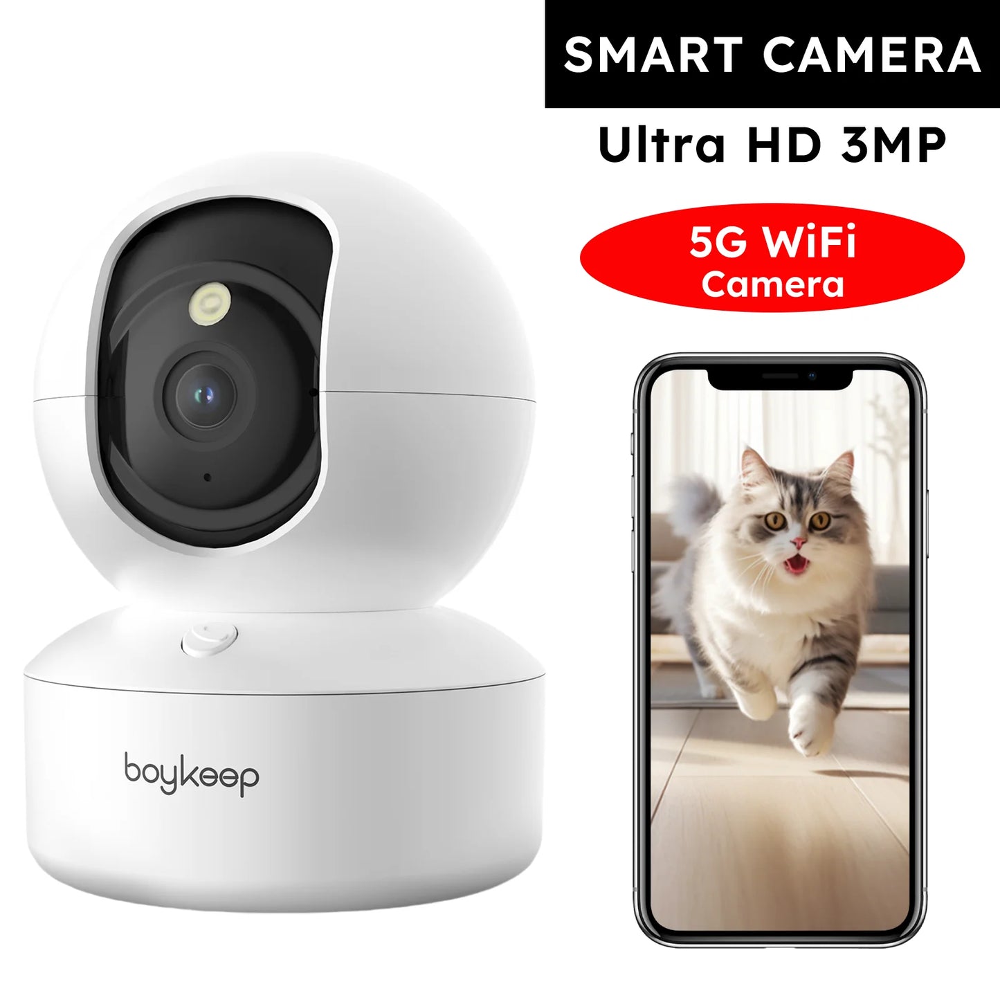 2K Smart Pet Camera with Two-Way Audio & Night Vision