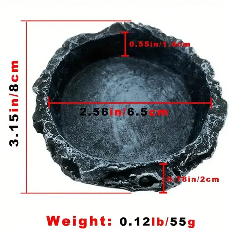 Natural Stone Reptile Food & Water Bowl