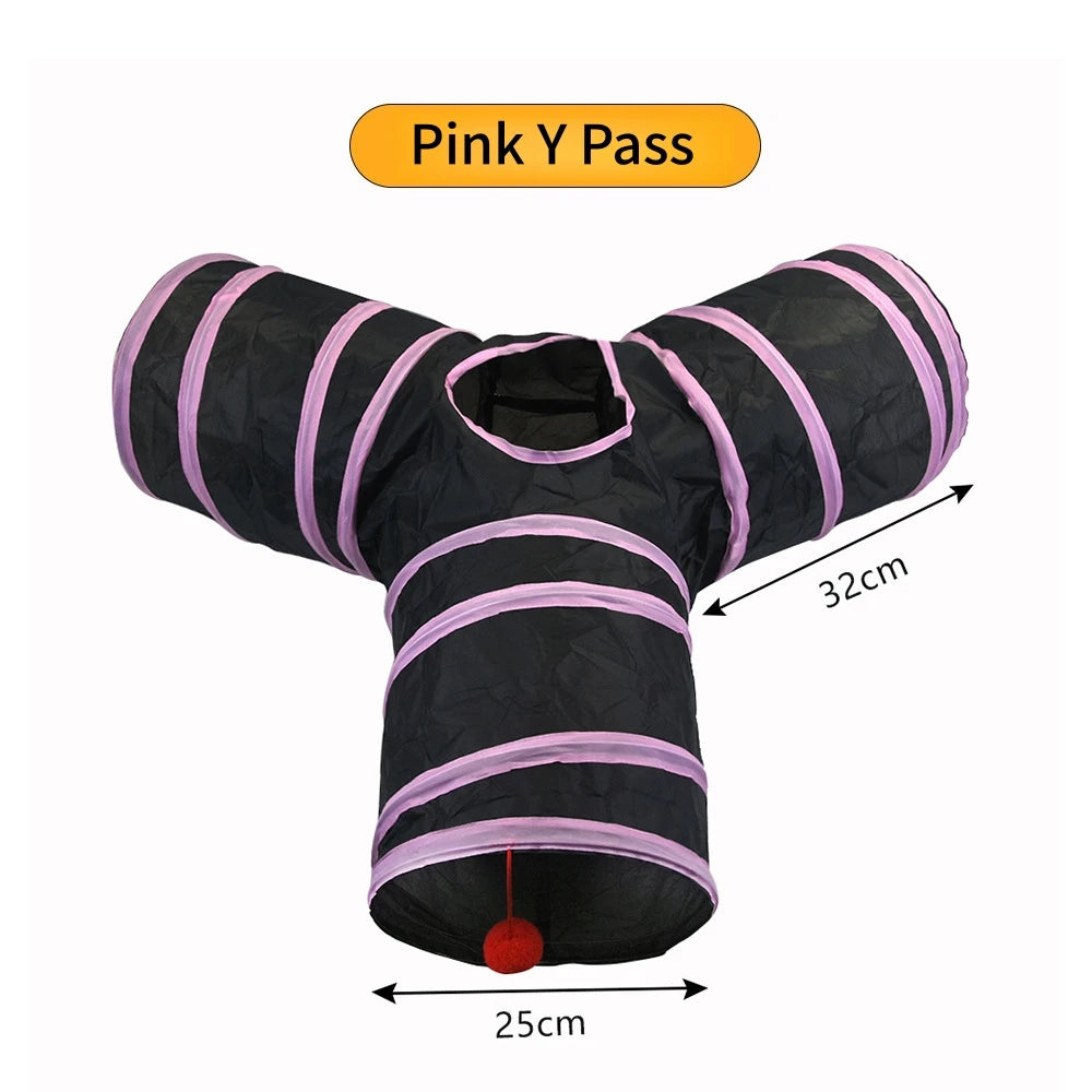Foldable Interactive Cat Play Tunnel