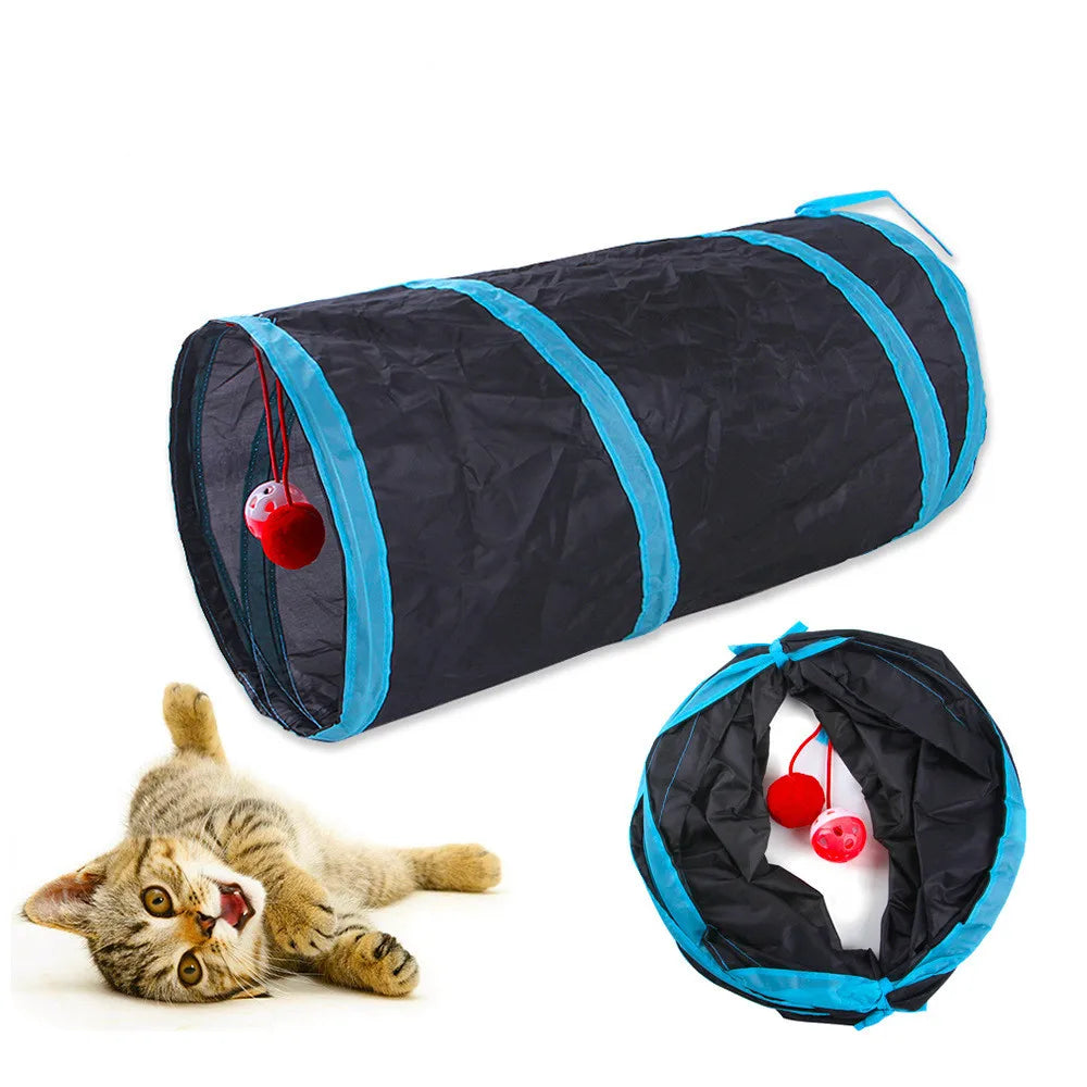 Foldable Interactive Cat Play Tunnel