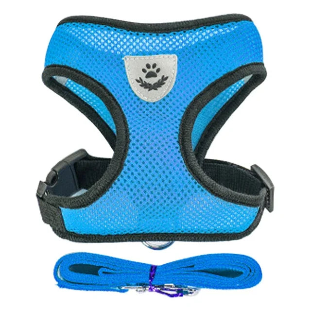 Adjustable Mesh Dog/Cat Harness & Leash Set