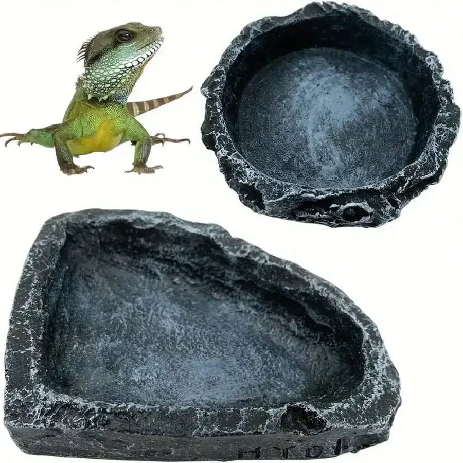 Natural Stone Reptile Food & Water Bowl