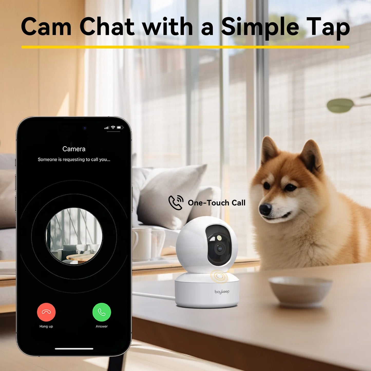 2K Smart Pet Camera with Two-Way Audio & Night Vision