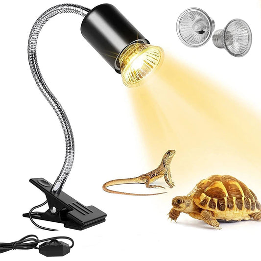 50W Reptile Heat Lamp with UVA & UVB Basking Light