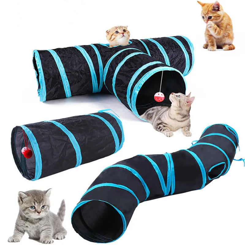 Foldable Interactive Cat Play Tunnel