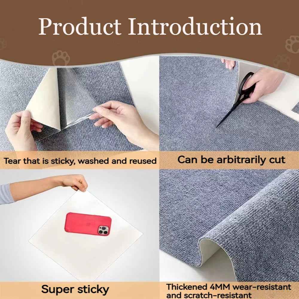 Self-Adhesive Cat Scratching Mat & Furniture Protector