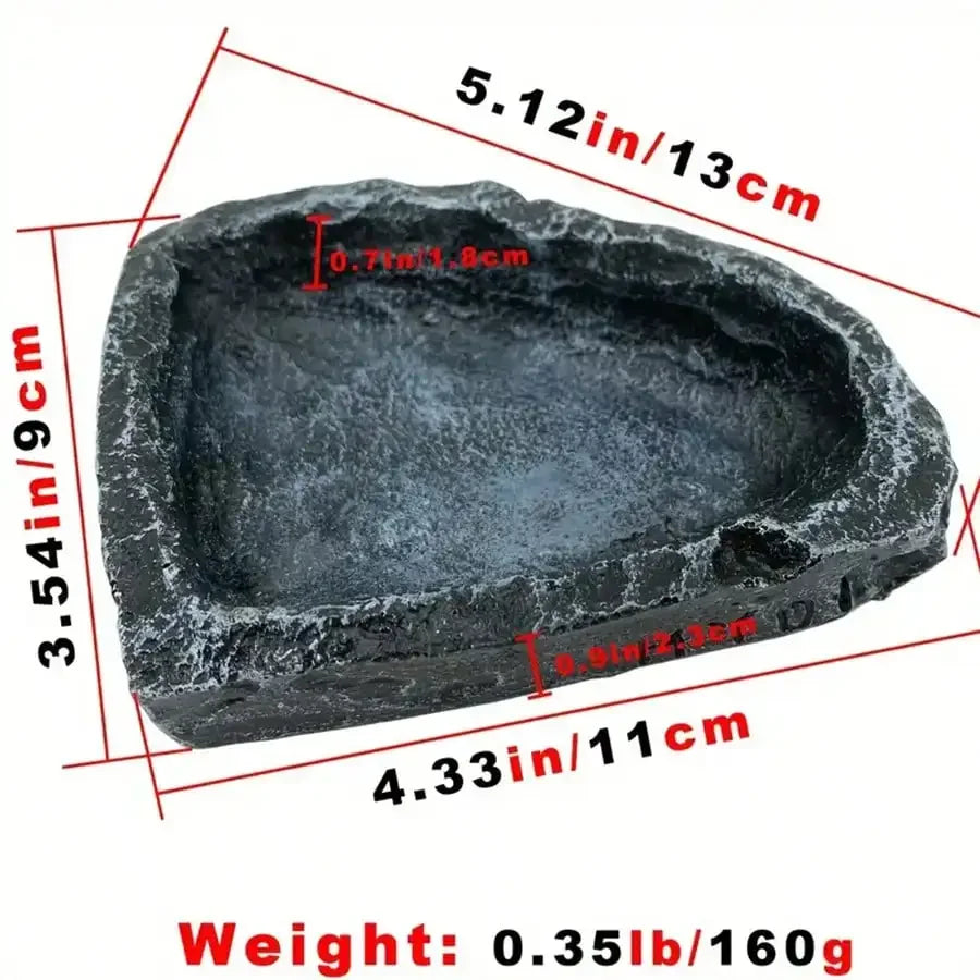 Natural Stone Reptile Food & Water Bowl