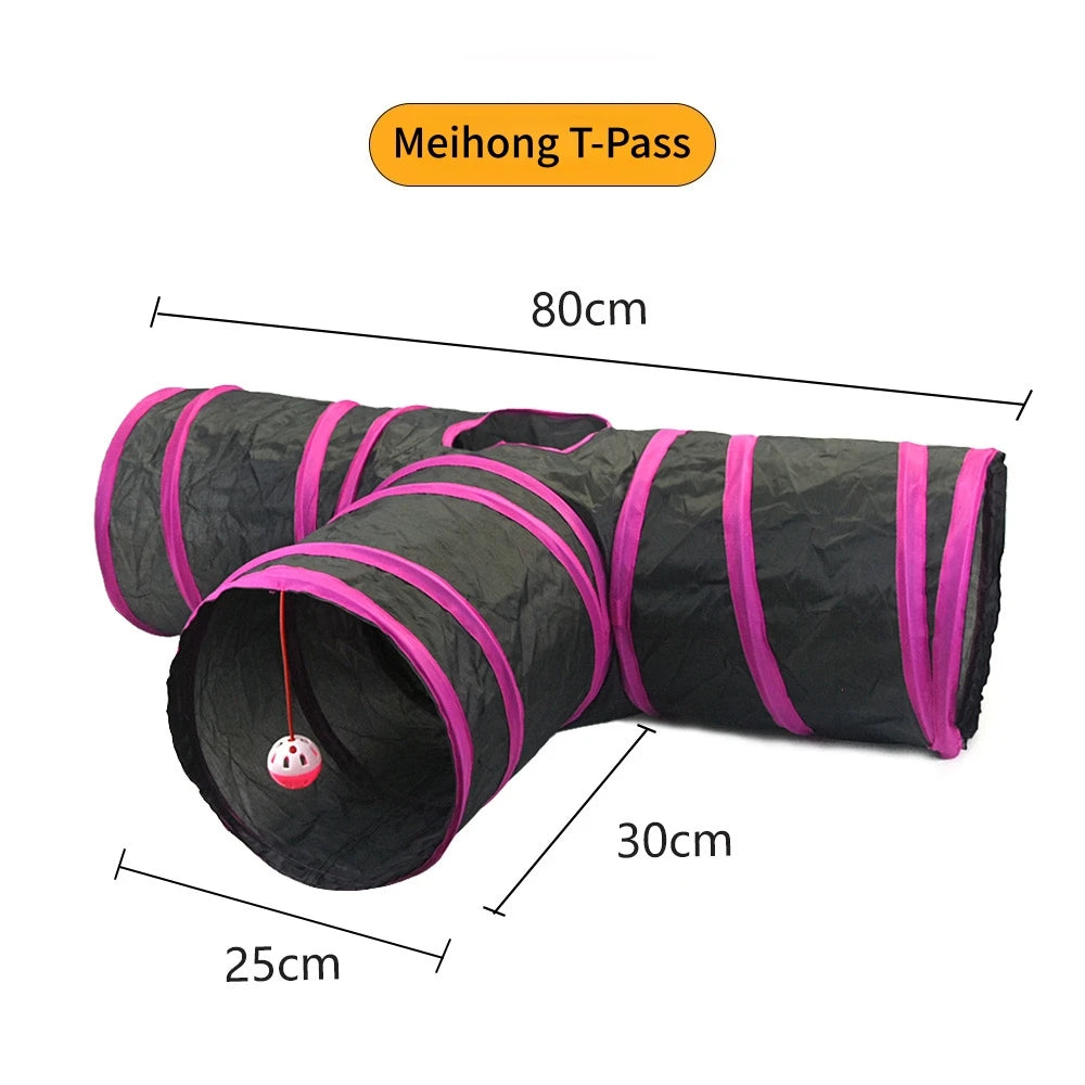 Foldable Interactive Cat Play Tunnel