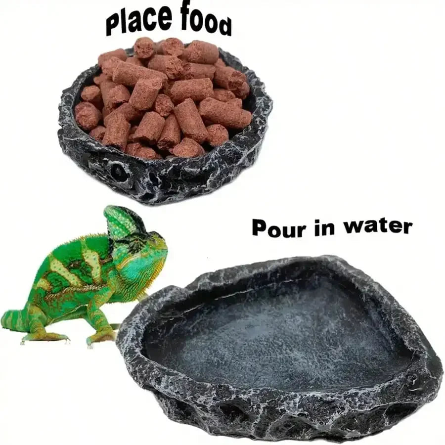 Natural Stone Reptile Food & Water Bowl