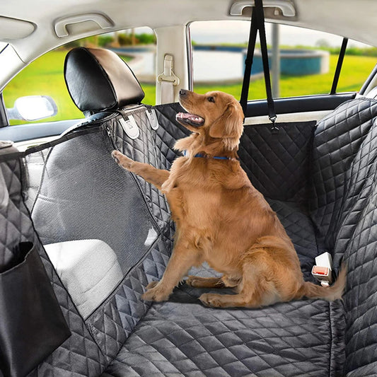 Waterproof Dog Car Seat Cover & Hammock with Mesh Window