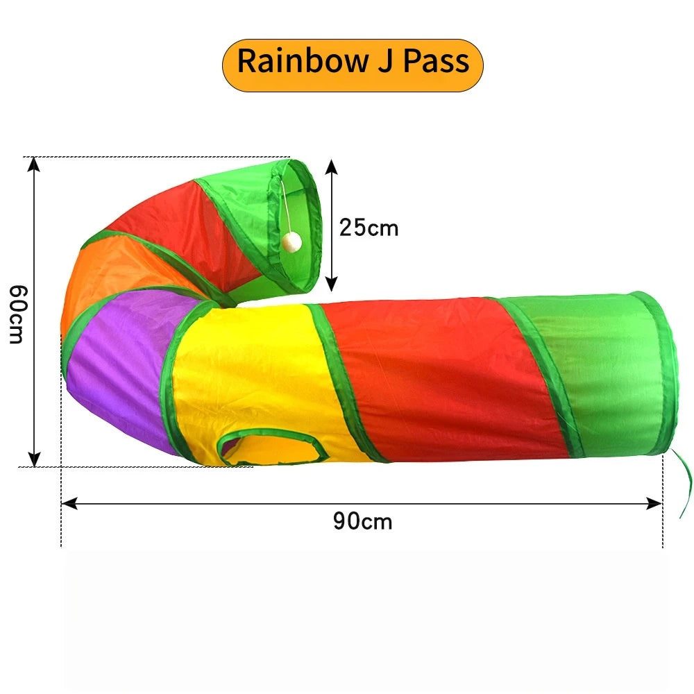 Foldable Interactive Cat Play Tunnel
