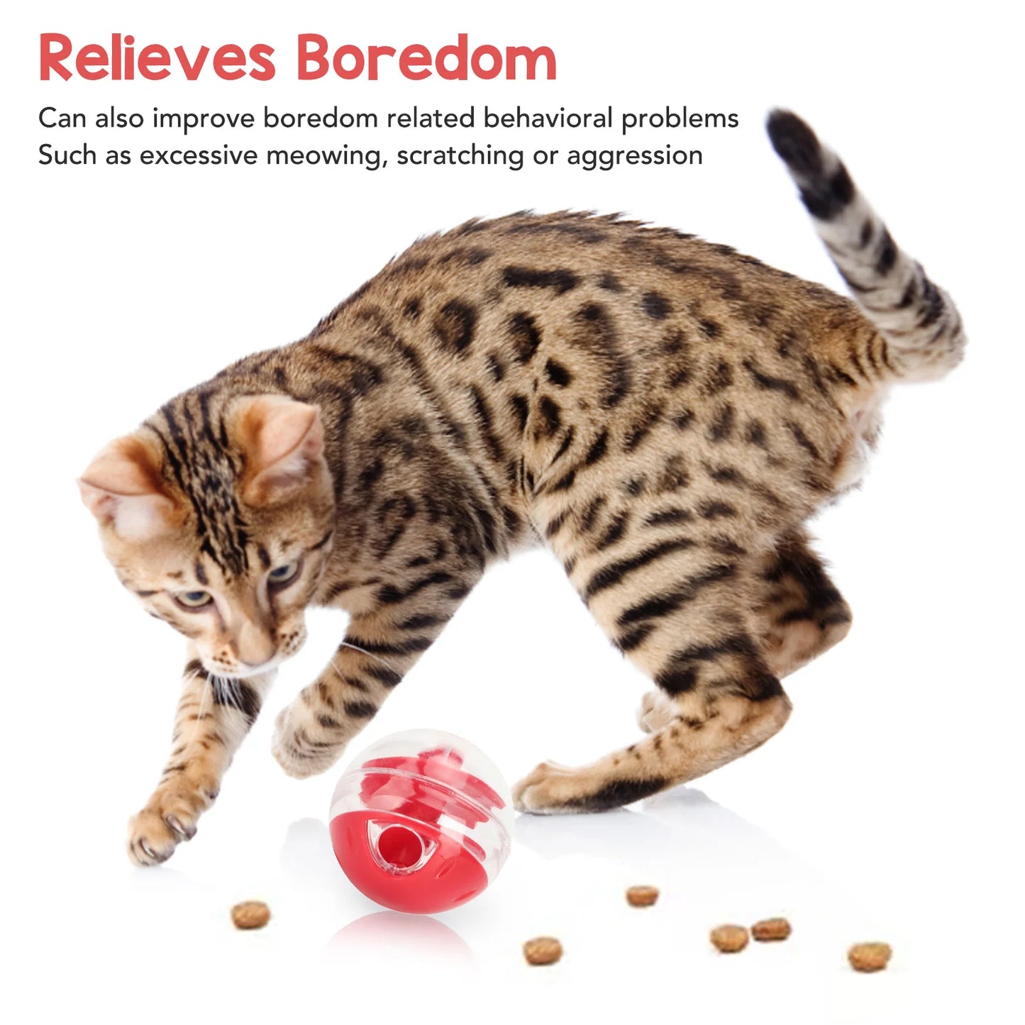 Interactive Cat Treat Dispensing Puzzle Ball