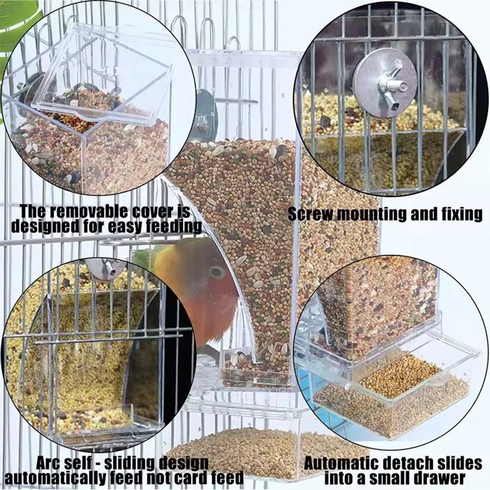 No-Spill Bird Feeder for Parrots & Small Birds