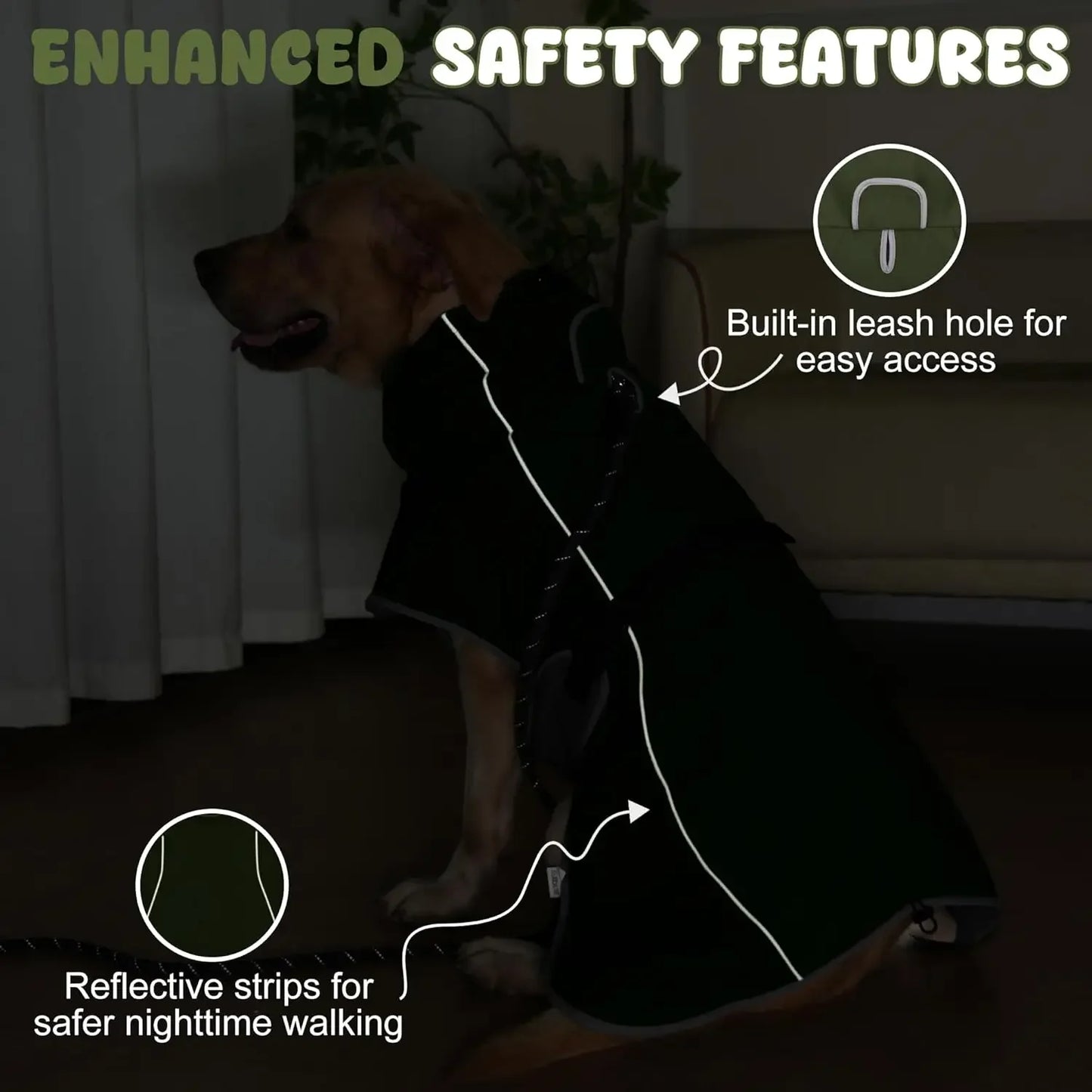 Waterproof Dog Raincoat with Reflective Strips